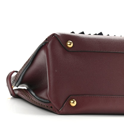 Burberry Grainy Calfskin Perforated Medium Broguing Tassel Banner Tote Mahogany Red 8 of 9