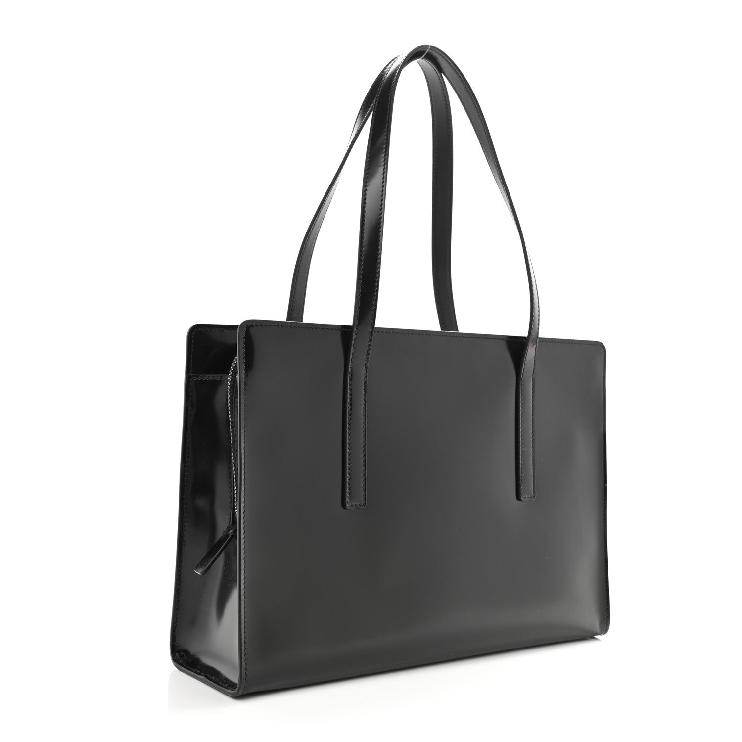 Prada Spazzolato Medium Re-Edition 1995 Double Handle Handbag Black 3 of 10