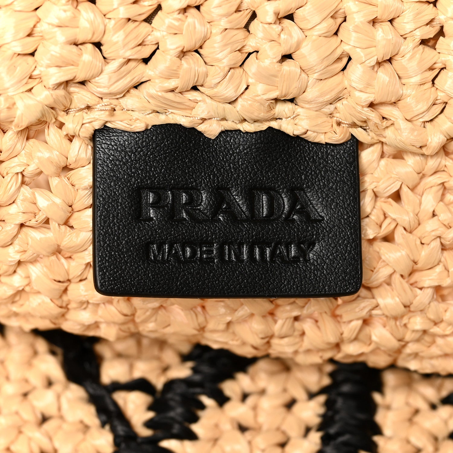 Prada Yarn Raffia Effect Crochet Embroidered Logo Tote Naturale 6 of 9