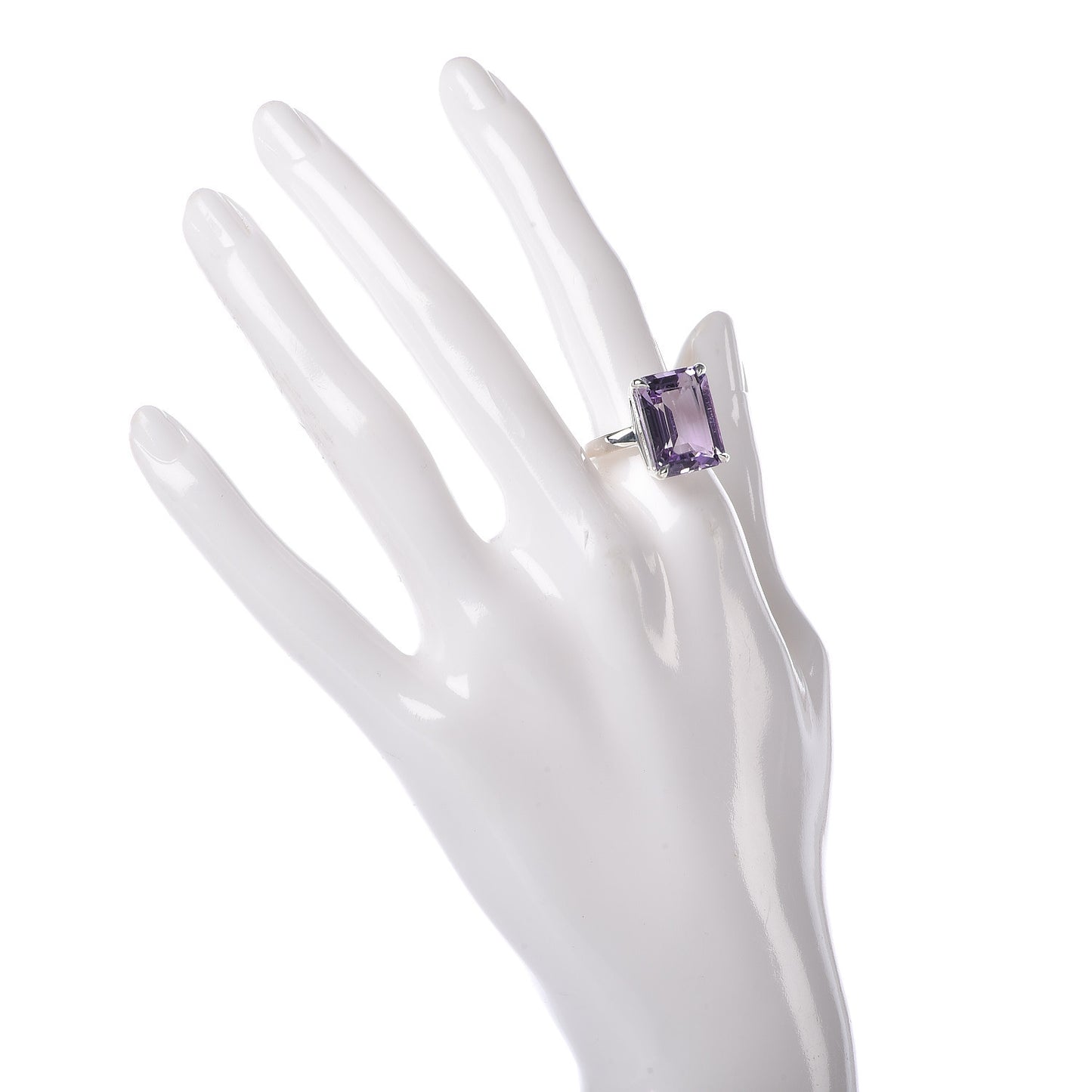 Sterling Silver Amethyst Sparklers Cocktail Ring 56 7.5