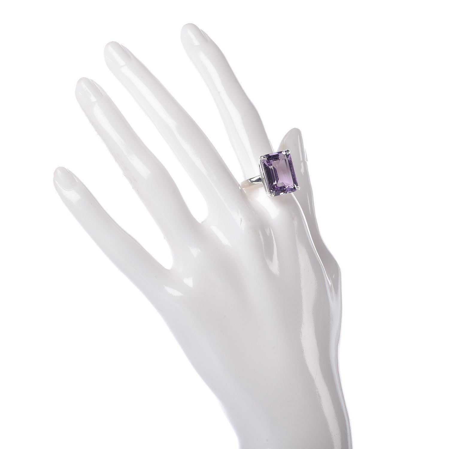 Tiffany Sterling Silver Amethyst Sparklers Cocktail Ring 56 7.5 2 of 7
