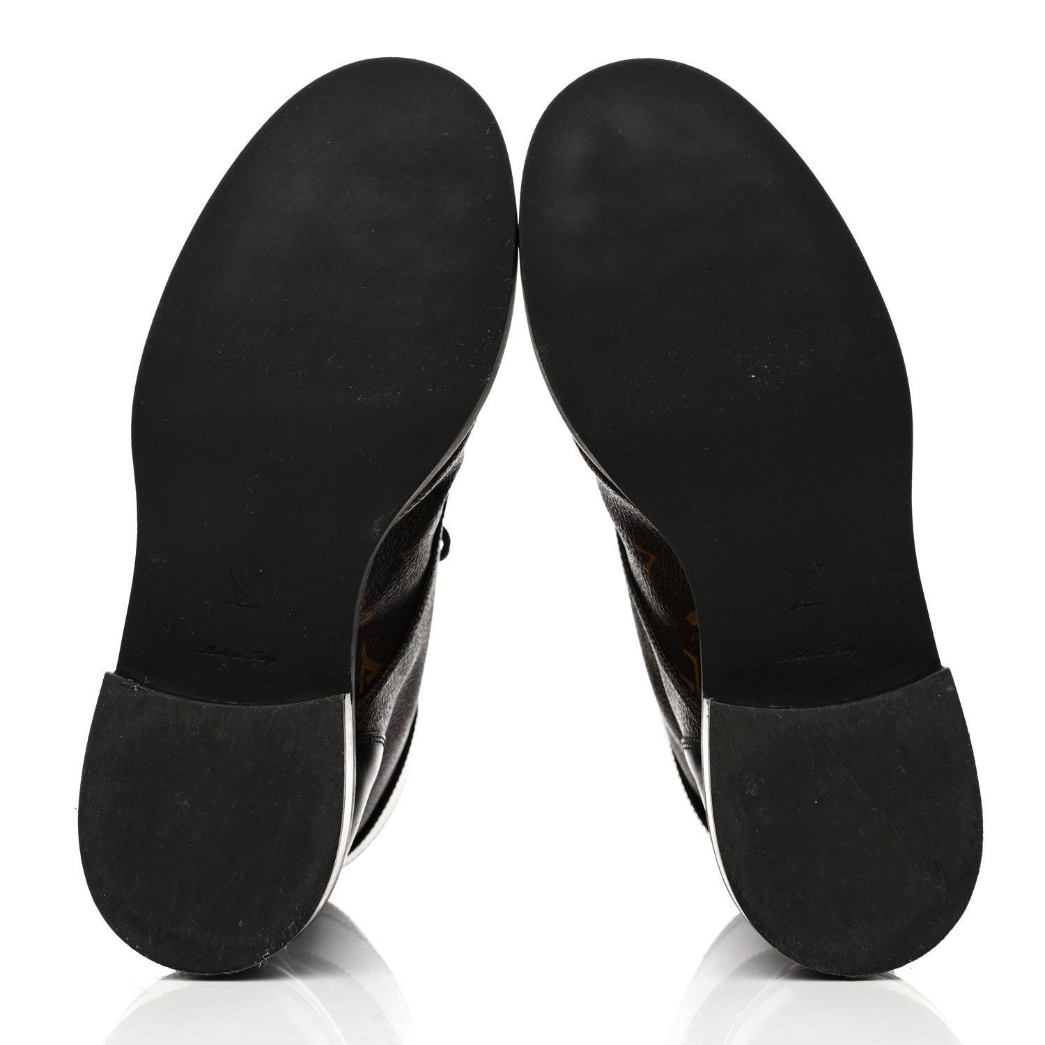 Louis Vuitton Calfskin Monogram Wonderland Flat Ranger Boots 37.5 Black 5 of 8