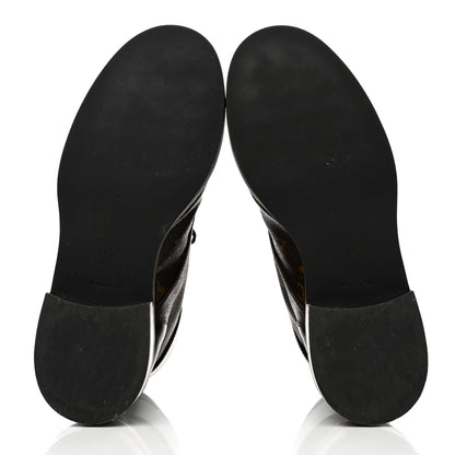 Louis Vuitton Calfskin Monogram Wonderland Flat Ranger Boots 37.5 Black 5 of 8
