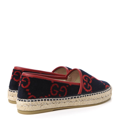 Gucci Terry Cloth GG Monogram Espadrilles 36 Blue Red 4 of 9