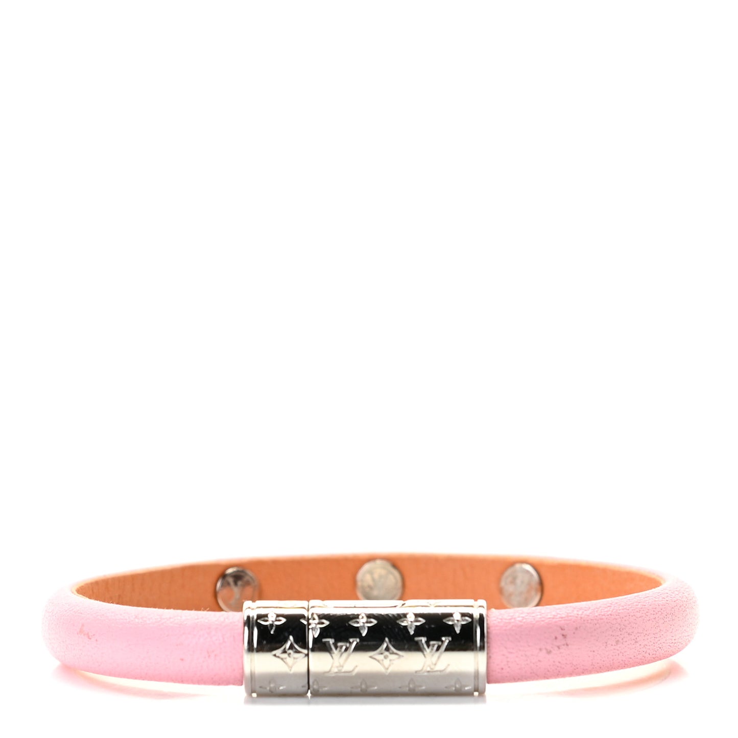 Calfskin Yummy LV Bracelet 17 Pink