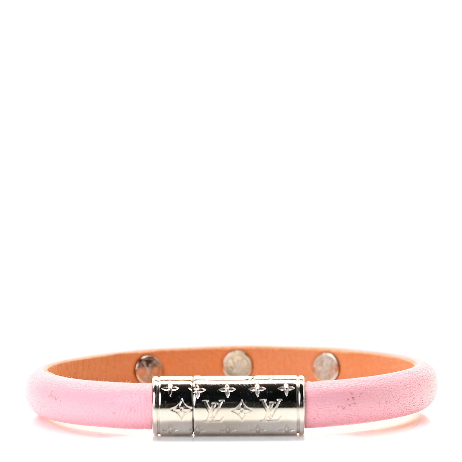 Louis Vuitton Calfskin Yummy LV Bracelet 17 Pink 3 of 5