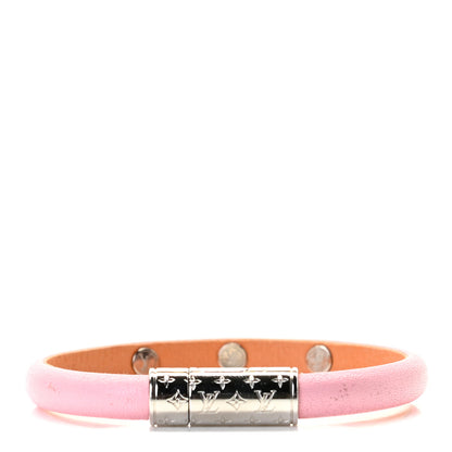 Louis Vuitton Calfskin Yummy LV Bracelet 17 Pink 3 of 5