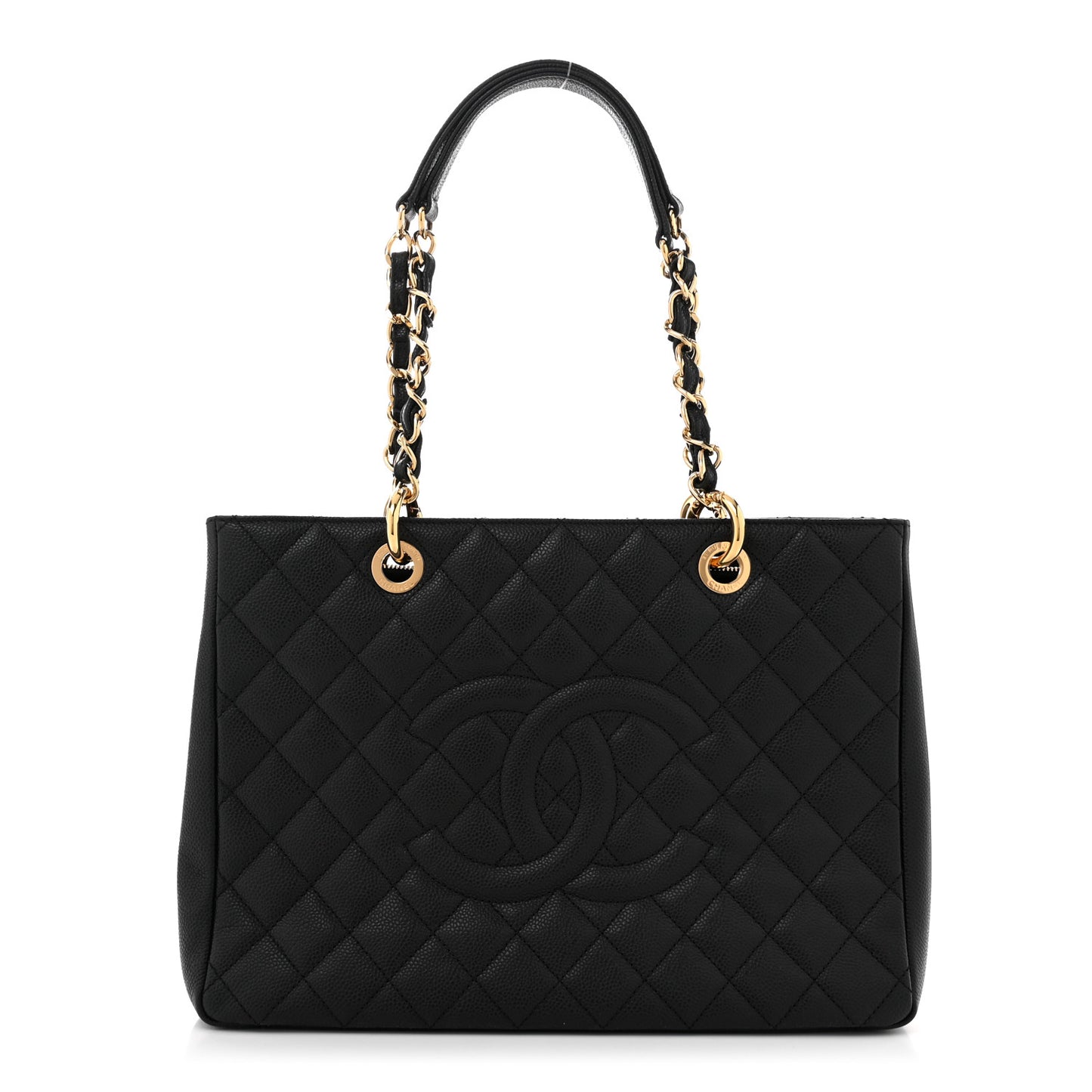Caviar Quilted Grand Shopping Tote GST Black