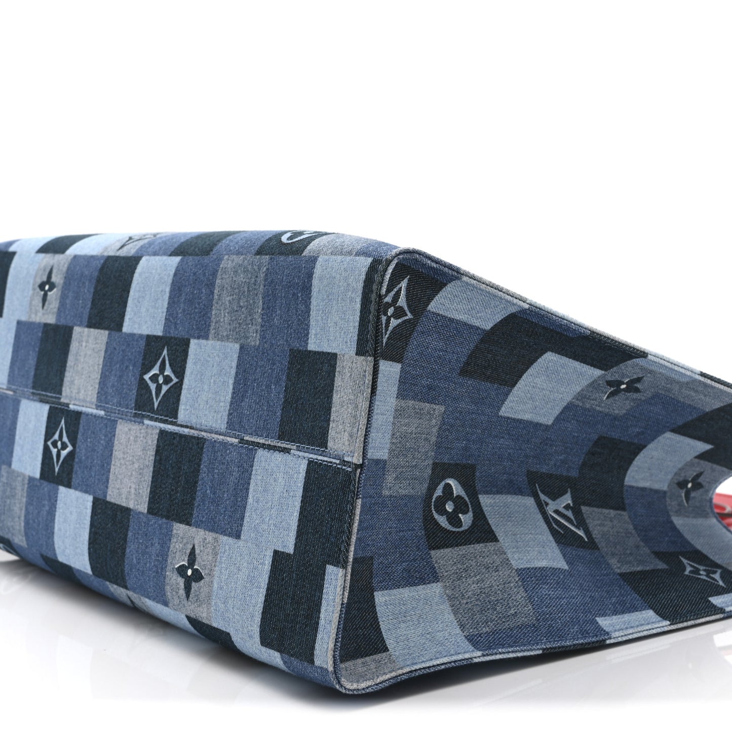 Denim Damier Monogram Onthego Blue Rouge