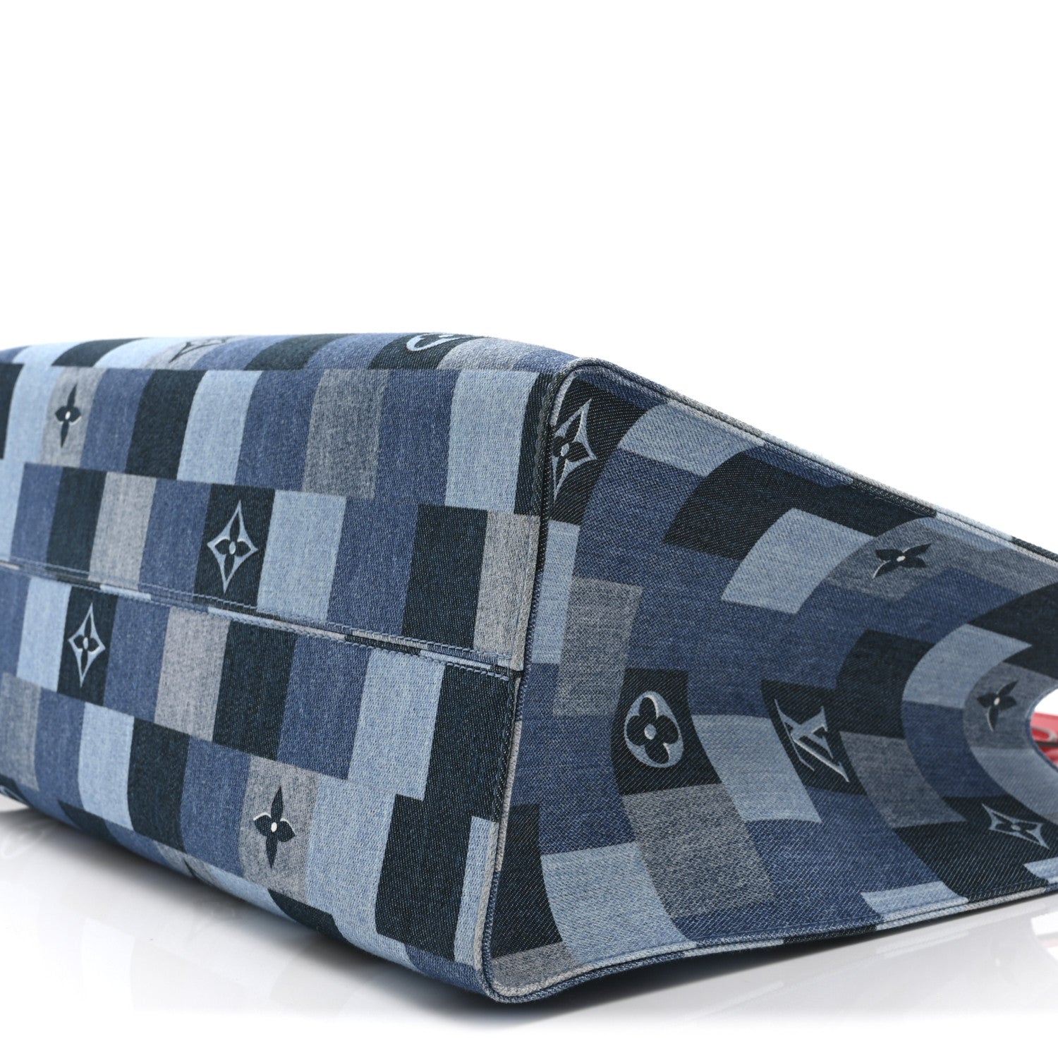 Louis Vuitton Denim Damier Monogram Onthego Blue Rouge 9 of 9