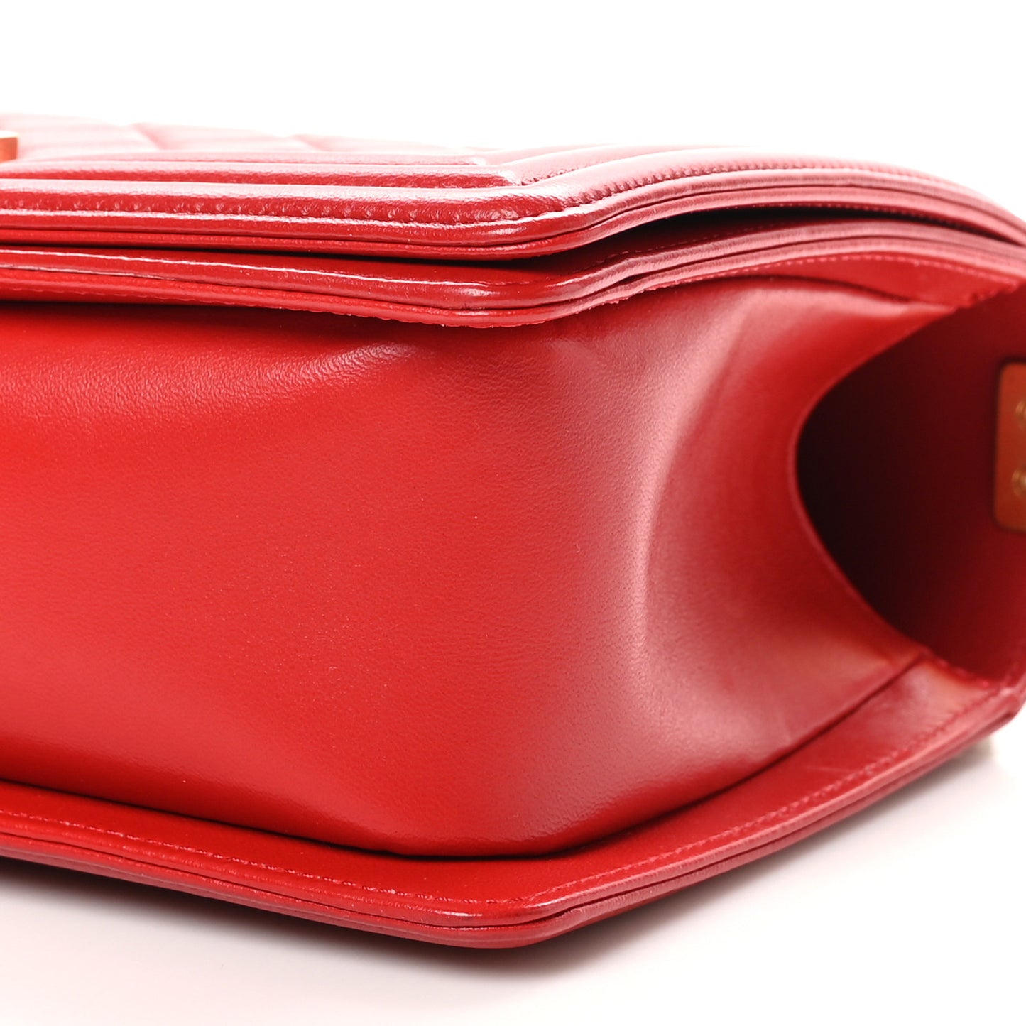 Lambskin Quilted Medium Boy Flap Red