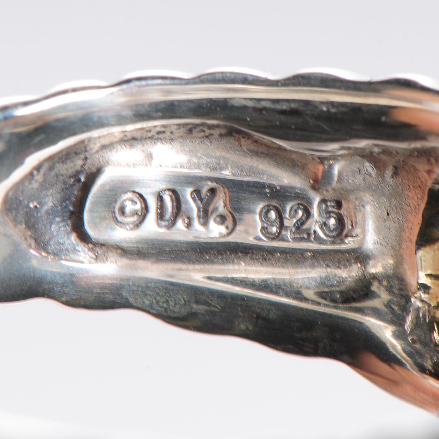 David Yurman Sterling Silver 14k Yellow Gold Amethyst Emerald Renaissance Ring 7 5 of 5