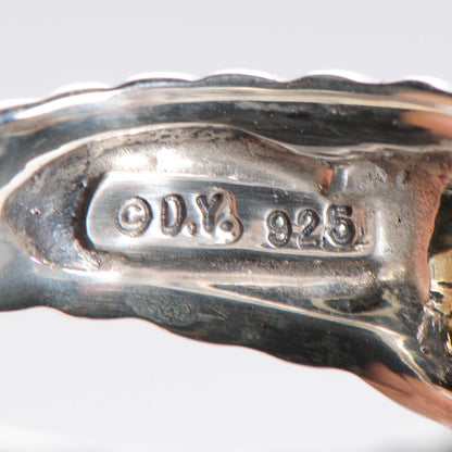 David Yurman Sterling Silver 14k Yellow Gold Amethyst Emerald Renaissance Ring 7 5 of 5