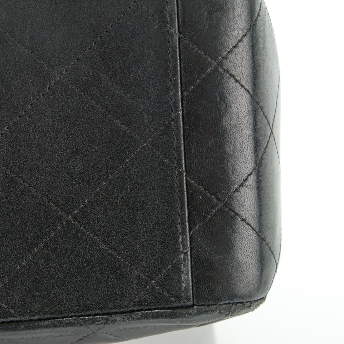 Lambskin Quilted XL Jumbo Single Flap Black