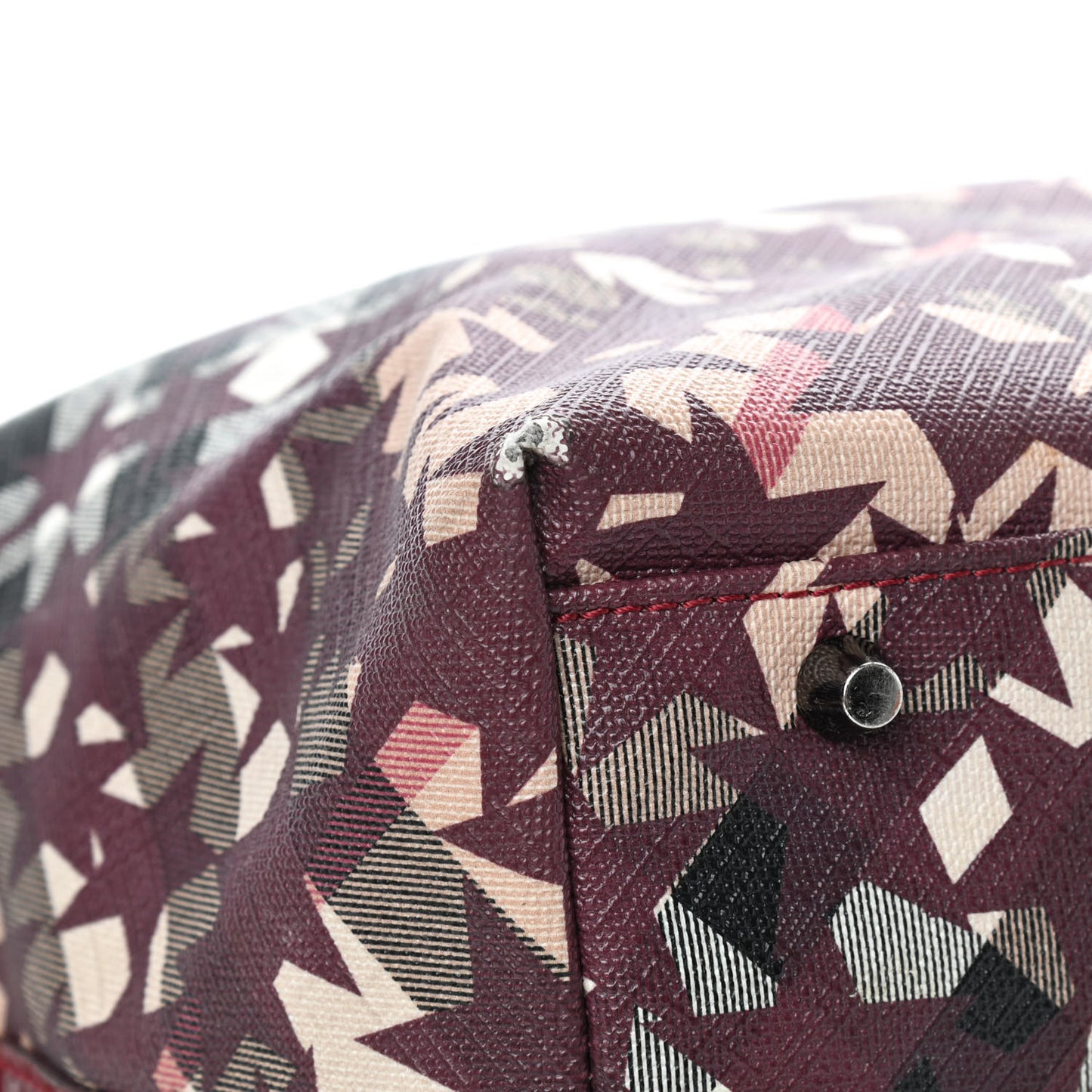 Patent Supernova Check Stars Large Nickie Landscape Tote Berry Red