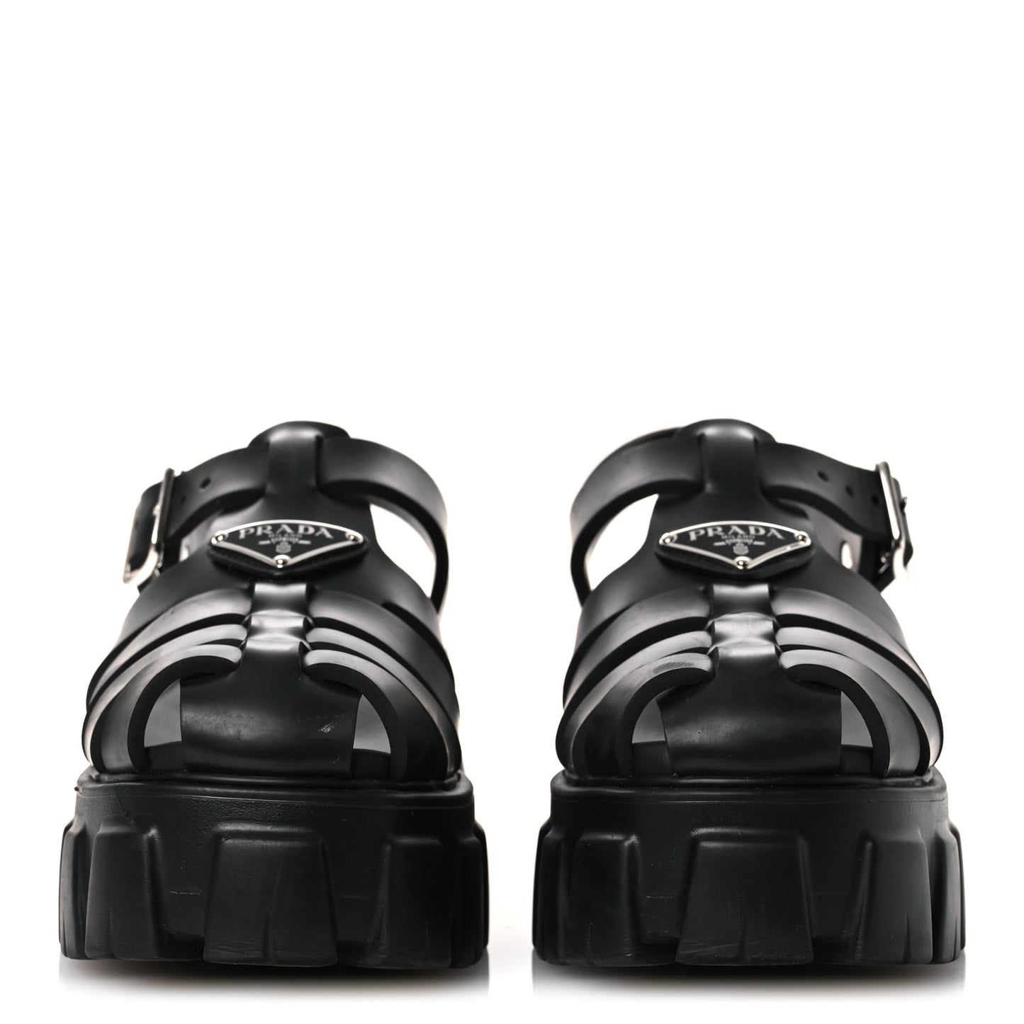 Foam Rubber Triangle Logo Monolith 55mm Cage Sandals 36 Black