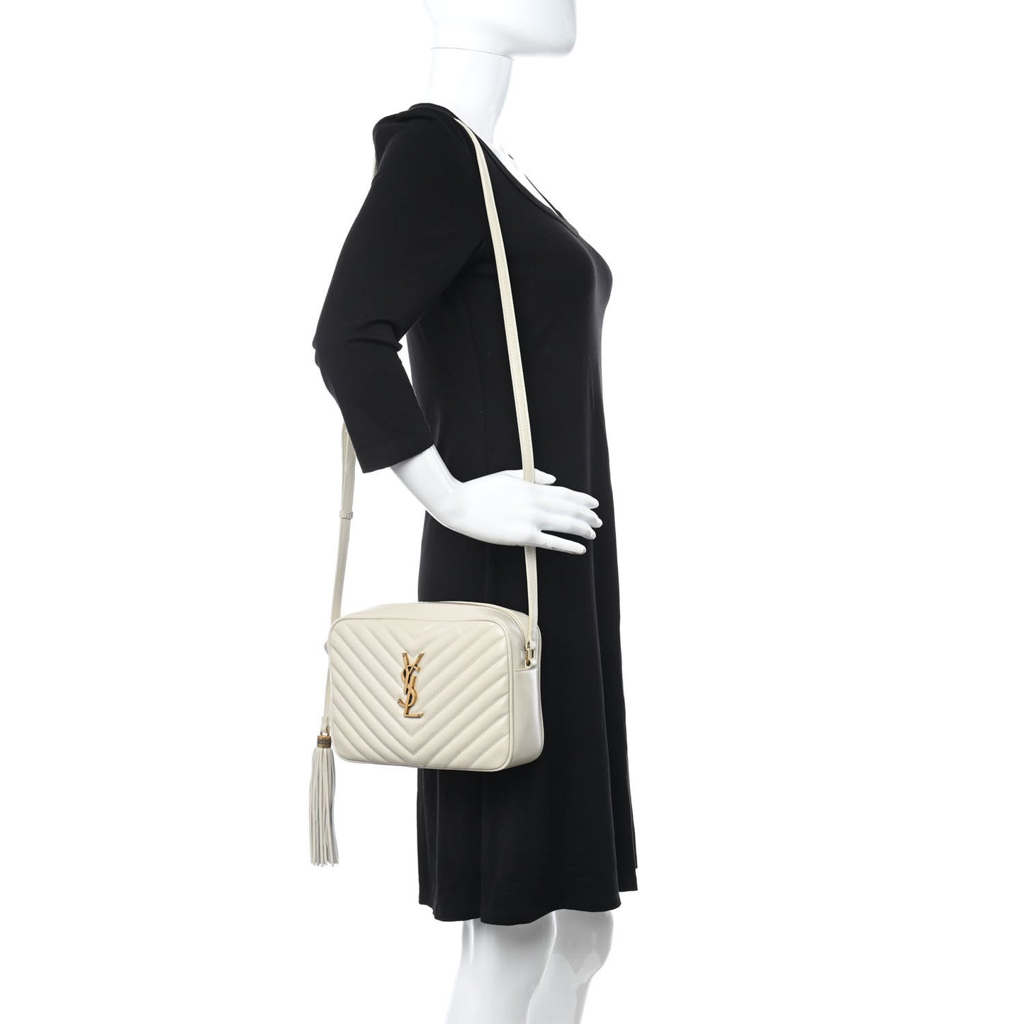 Calfskin Matelasse Monogram Lou Camera Bag Crema Soft
