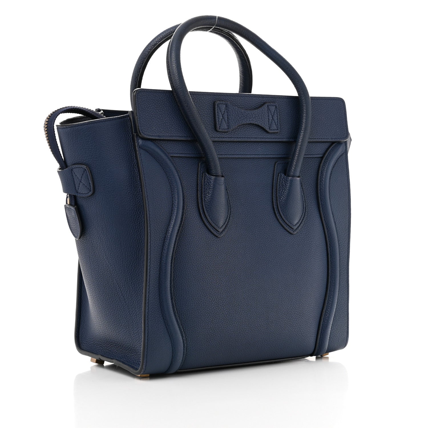 Celine Drummed Calfskin Micro Luggage Marine 3 of 14