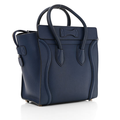 Celine Drummed Calfskin Micro Luggage Marine 3 of 14