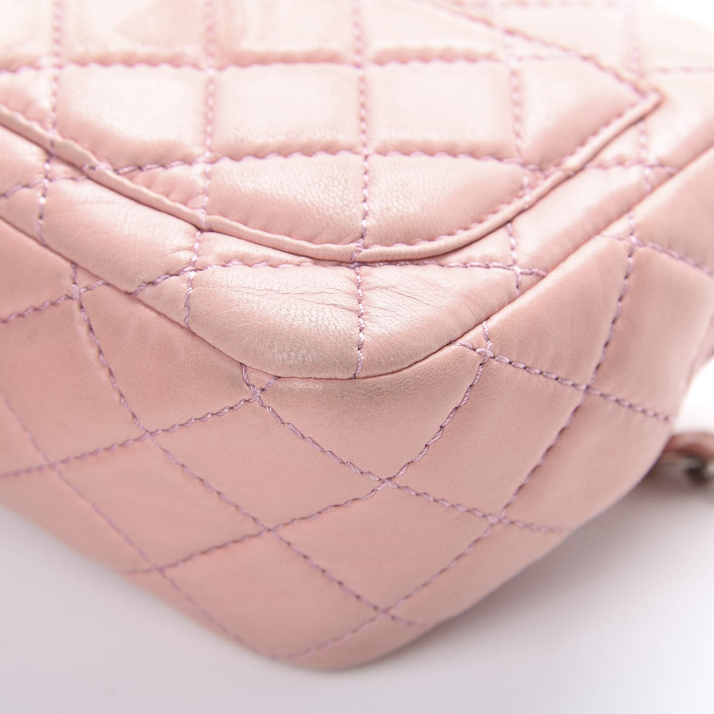 Lambskin Quilted Mini Square Flap Pink