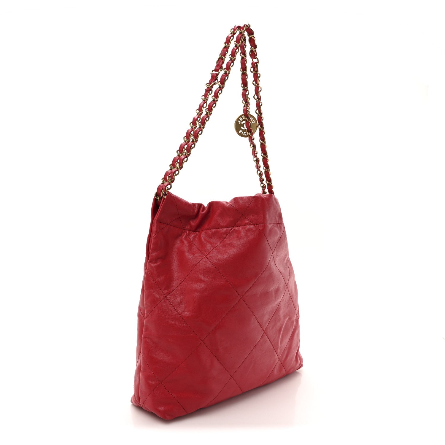 Chanel Shiny Calfskin Quilted Small Chanel 22 Red 4 of 13