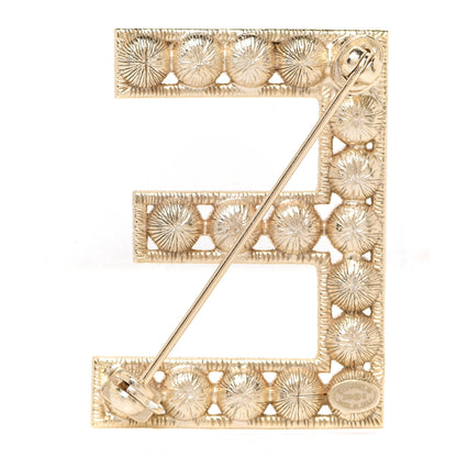 Chanel Crystal Cha-Nel Logo Brooch Set Gold 8 of 11