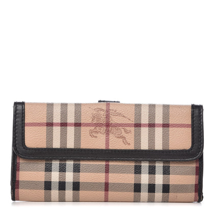 Burberry Haymarket Check Continental Wallet Brown 1 of 10