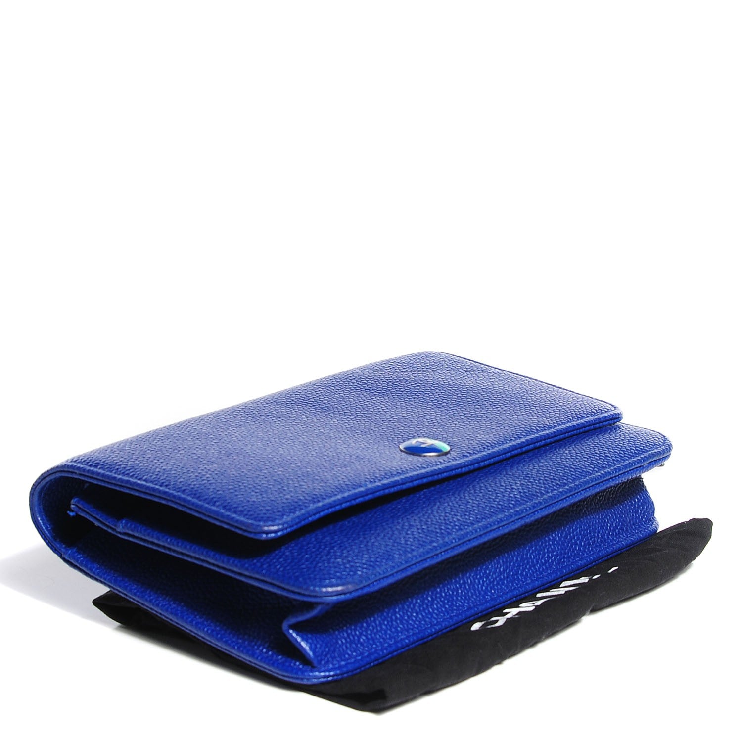 Chanel Caviar Wallet on Chain WOC Blue 4 of 8