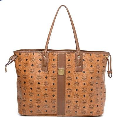 MCM Visetos Large Liz Reversible Shopper Tote Cognac 1 of 19