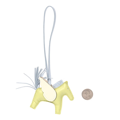 Hermes Milo Lambskin Grigri Rodeo Pegase Horse Bag Charm PM Jaune Bourgeon Bleu Brume Nata 2 of 4