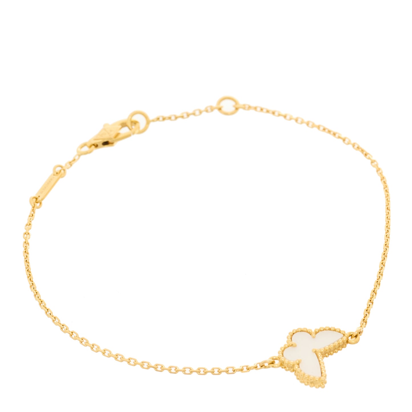 18K Yellow Gold Mother of Pearl Sweet Alhambra Butterfly Bracelet