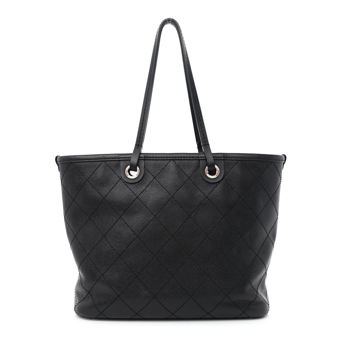 Grained Calfskin Shopping Fever Tote Black