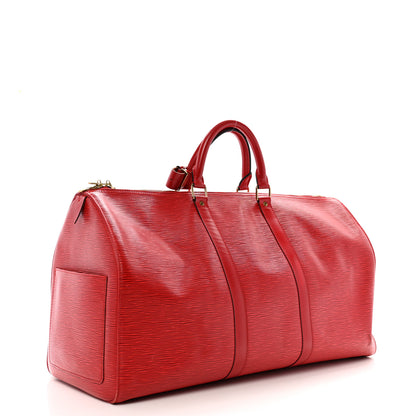 Louis Vuitton Epi Keepall 50 Castillan Red 2 of 13