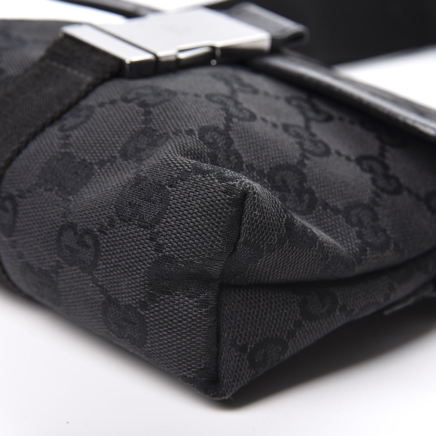 GG Monogram Web Buckle Belt Bag Black