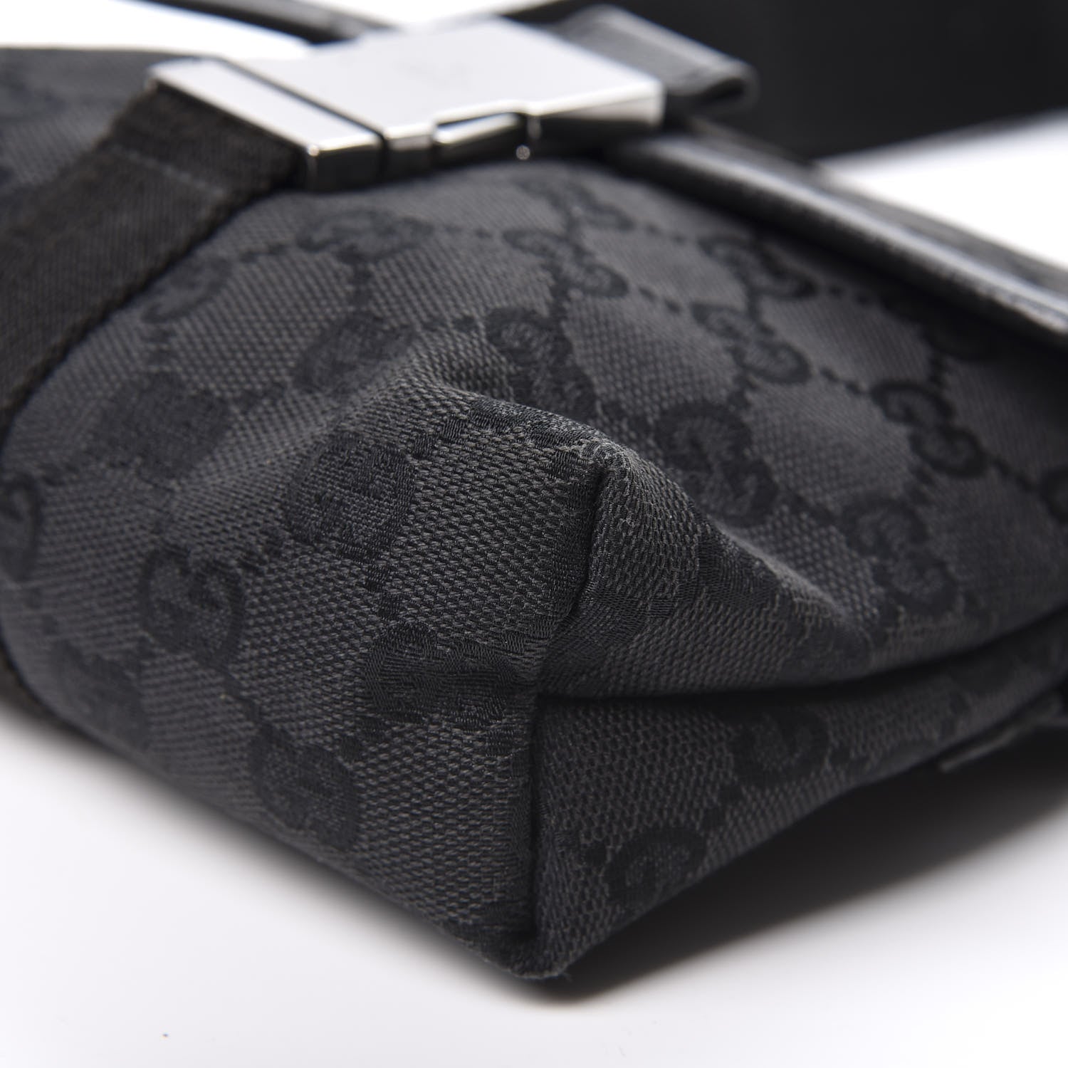 Gucci GG Monogram Web Buckle Belt Bag Black 6 of 9