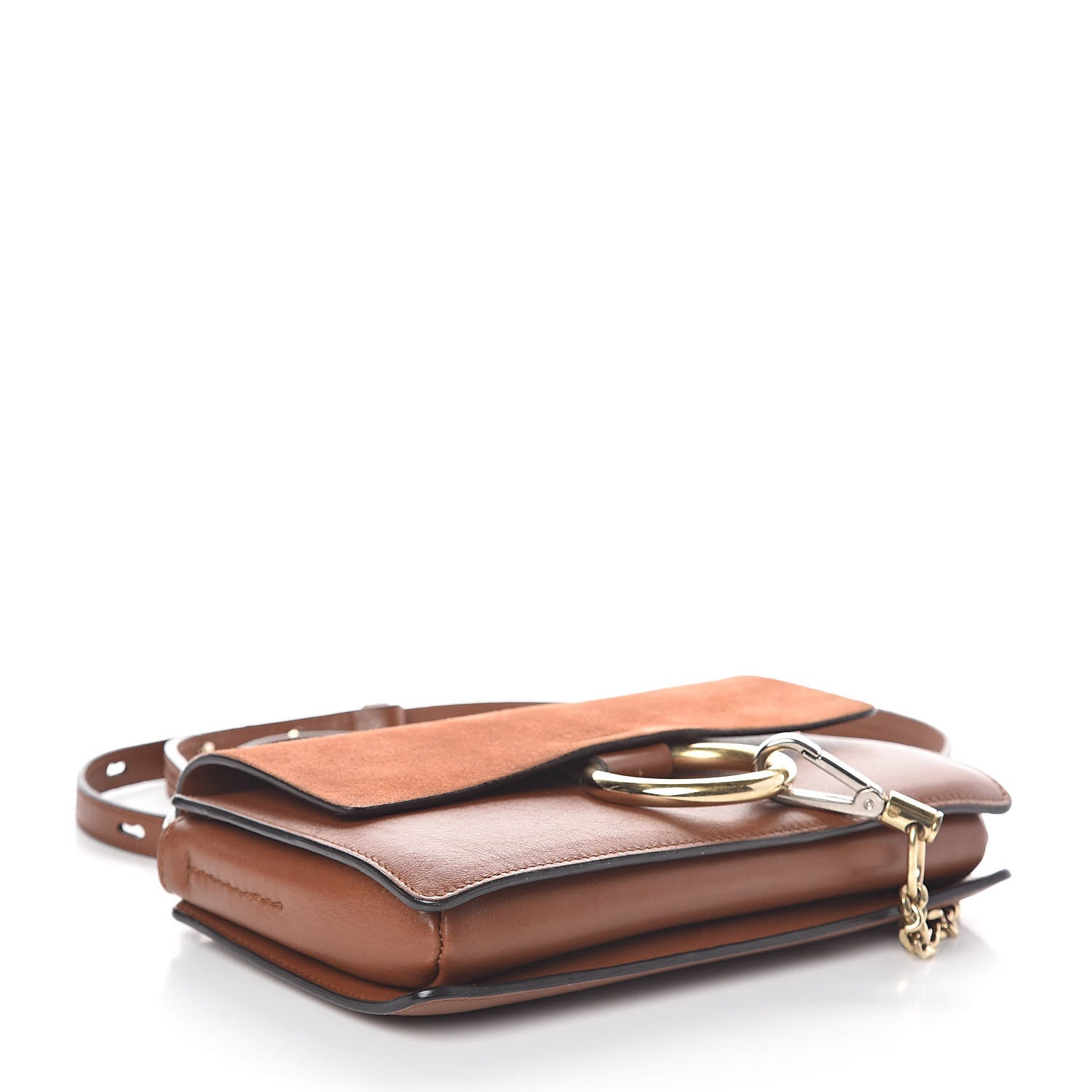 Chloe Suede Calfskin Small Faye Shoulder Bag Tobacco 4 of 9