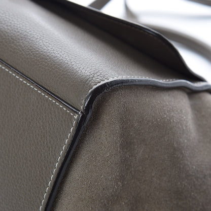 Celine Drummed Calfskin Suede Medium Trapeze Souris 16 of 19