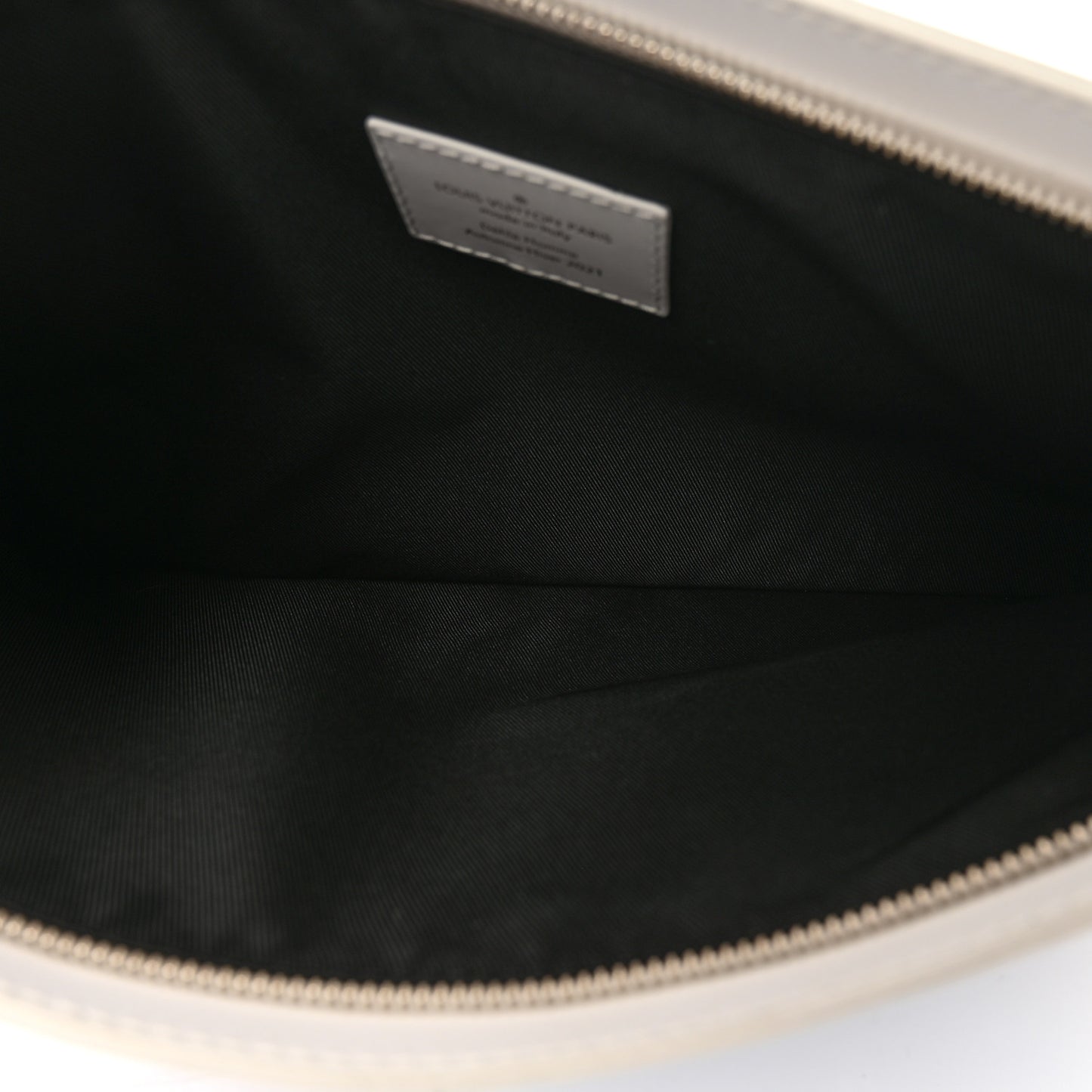 Calfskin Newspaper Print Pouch