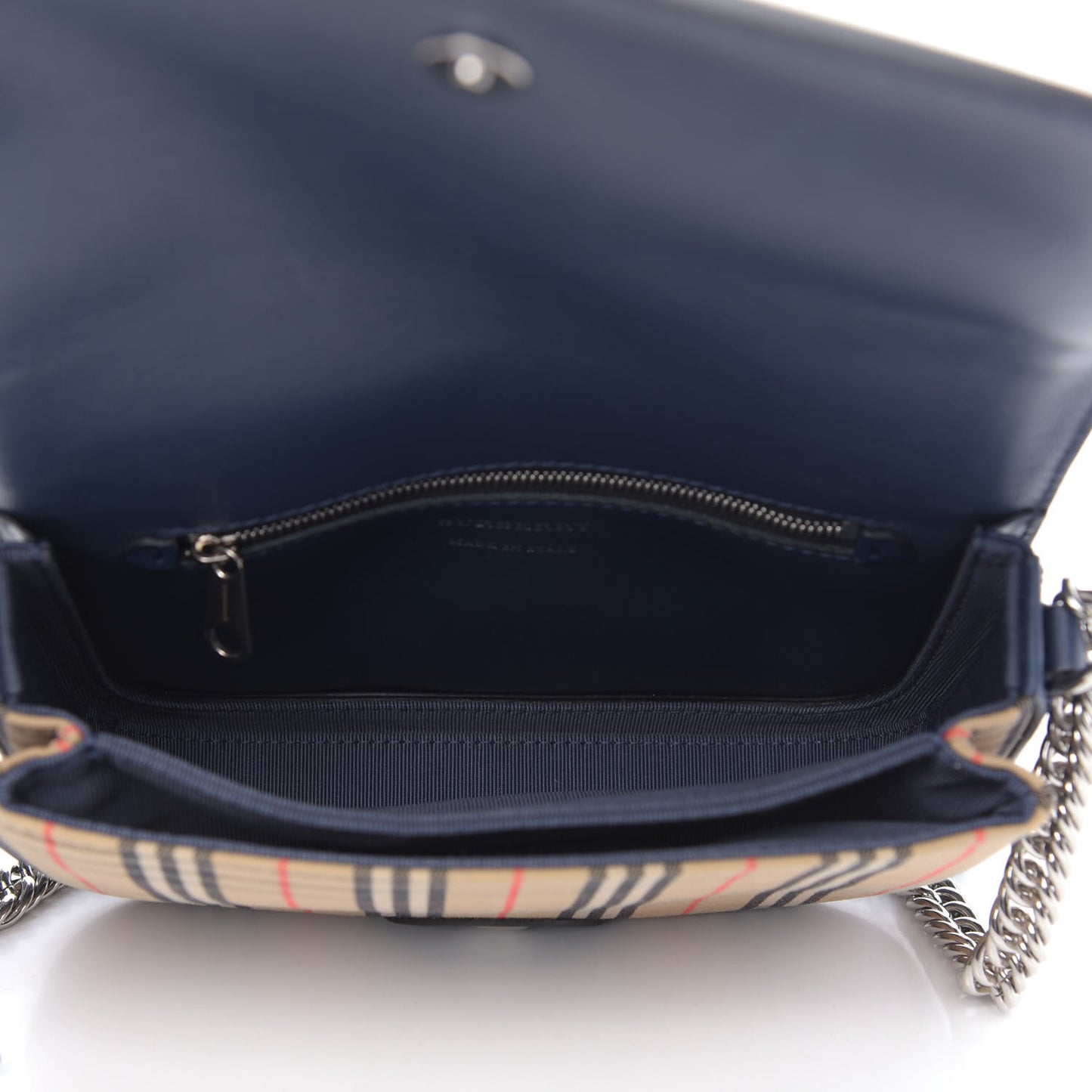 Smooth Calfskin 1983 Knight Check Link Shoulder Bag Ink Blue