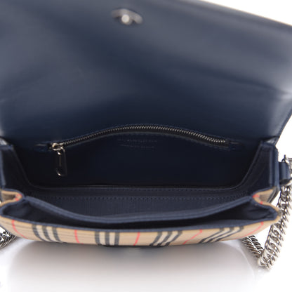 Burberry Smooth Calfskin 1983 Knight Check Link Shoulder Bag Ink Blue 5 of 8