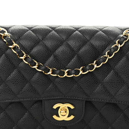 Chanel Caviar Quilted Medium Double Flap Black 14 of 20