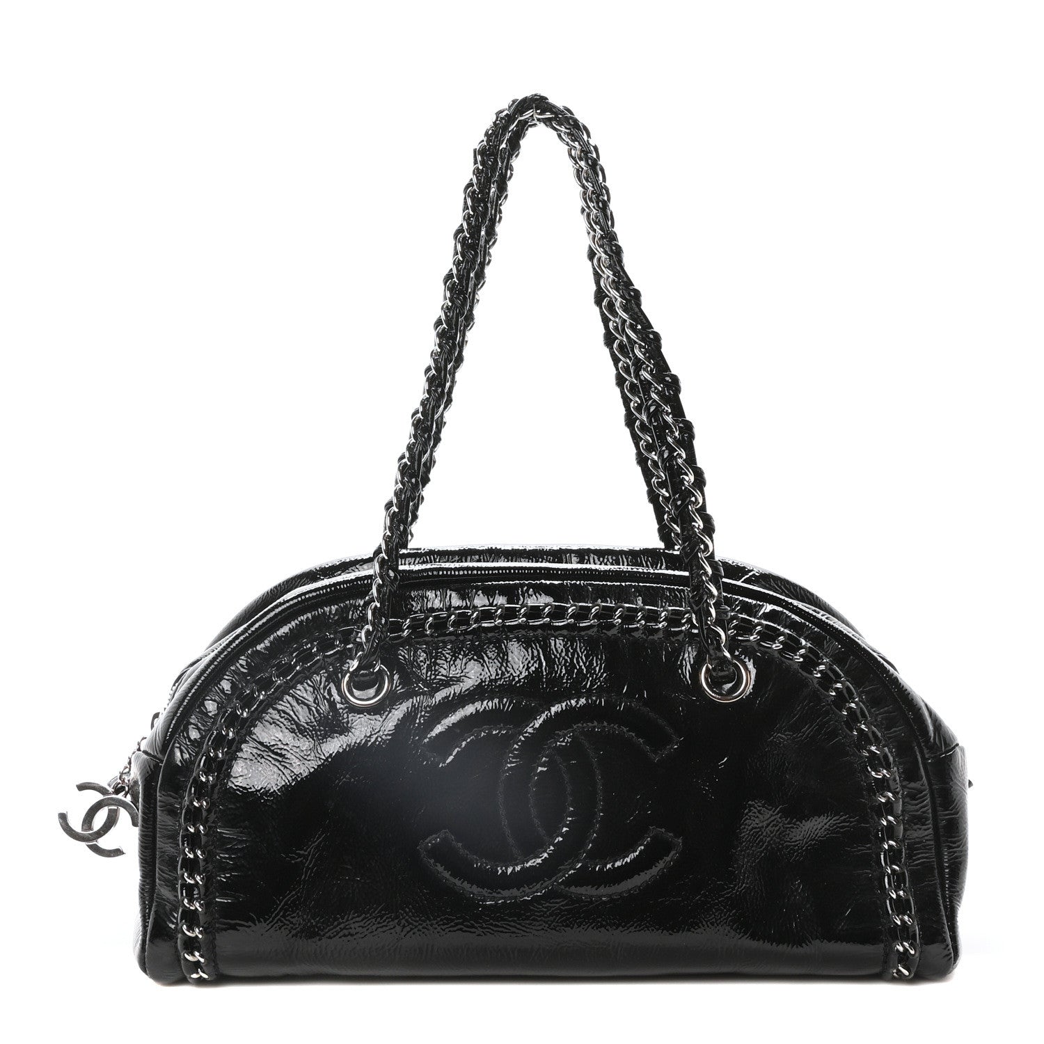 Chanel Patent Medium Luxe Ligne Bowler Black 1 of 10