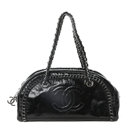 Chanel Patent Medium Luxe Ligne Bowler Black 1 of 10