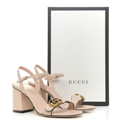 Gucci Lifford Calfskin GG Marmont Ankle Wrap 75mm Sandals 37.5 Skin Rose 11 of 11