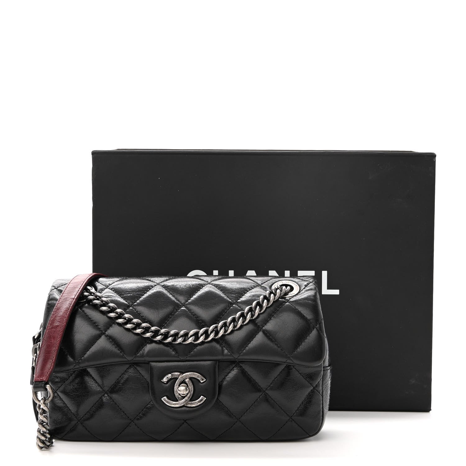 Chanel Glazed Calfskin Quilted Small Duo Color Flap Black 11 of 11