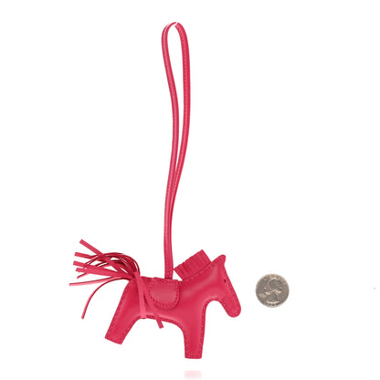 Hermes Milo Lambskin Grigri Rodeo Horse Bag Charm PM Rose Mexico 2 of 5