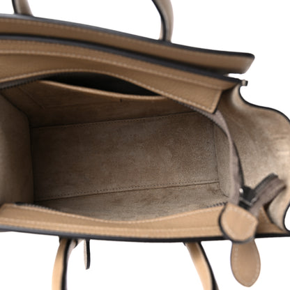 Celine Drummed Calfskin Nano Luggage Dune 5 of 10