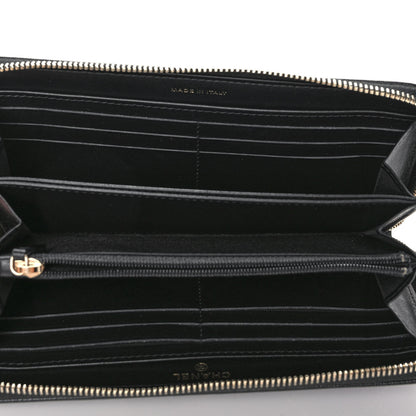 Chanel Shiny Lambskin Studded Rock The Diamond CC Zip Around Wallet Black 6 of 9