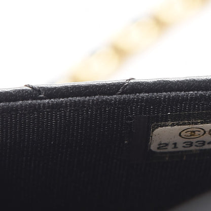 Chanel Lambskin Quilted Boy Wallet On Chain WOC Black 8 of 9