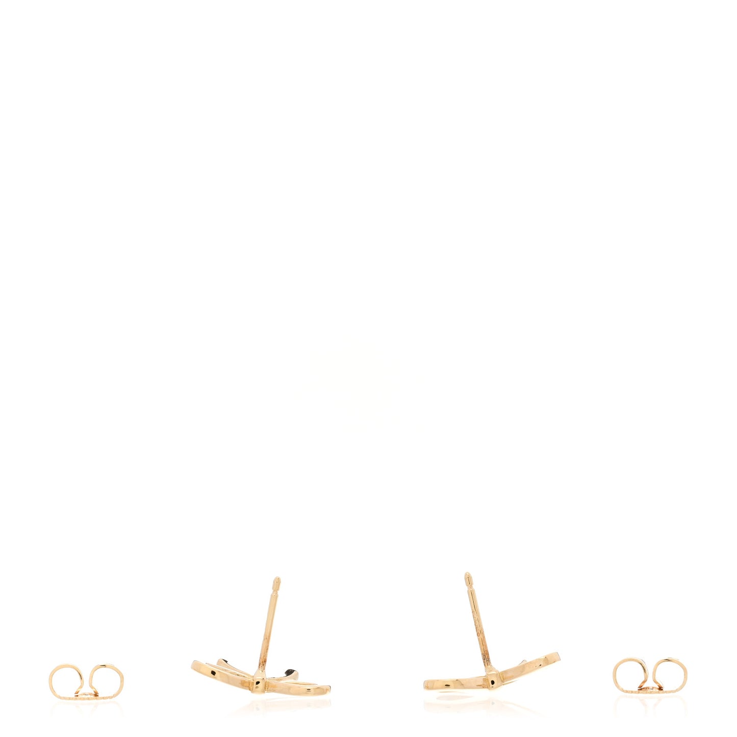 18K Yellow Gold Bow Earrings